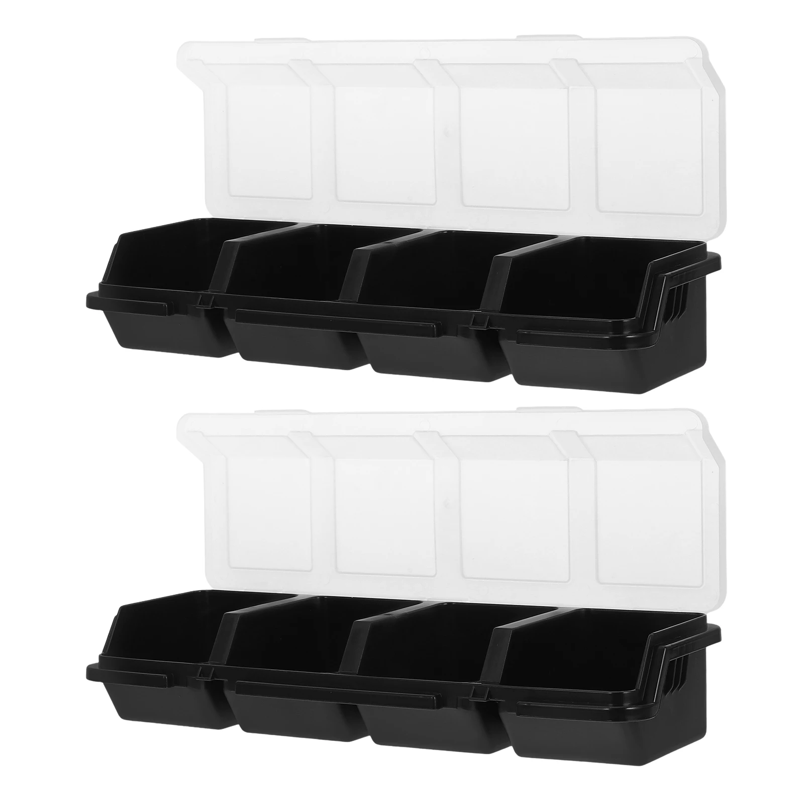 

2pcs Screw Parts Storage Box Transparent Hardware Organizer Multi Compartment Tool Cart Bins For Garage Workshop Small Nut Bolt