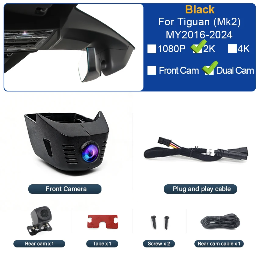 2K Dual Cam(Black)