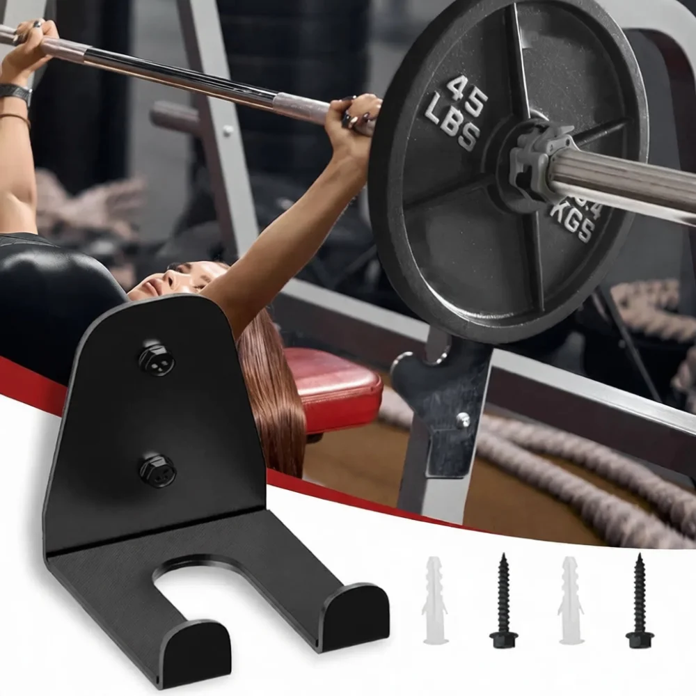 Steel Wall Mounted Barbell Rack Vertical Holder Space Saving Storage For Home Gym Fitness Powerlifting Equipment
