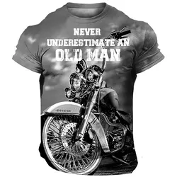 Vintage T-Shirt Motorcycle Men's T Shirt 3D Printing Car Short Sleeve Tees Summer Men Clothing Casual Blouse Classic Bike Tops