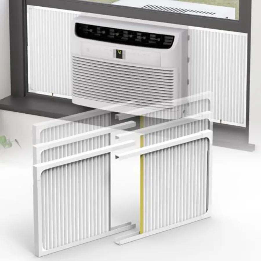 

Window AC Side Panel with Frame, Adjustable Air Conditioner Side Panels for Window Units of 5, 000~14, 000 Btu, Extra Wide Wind