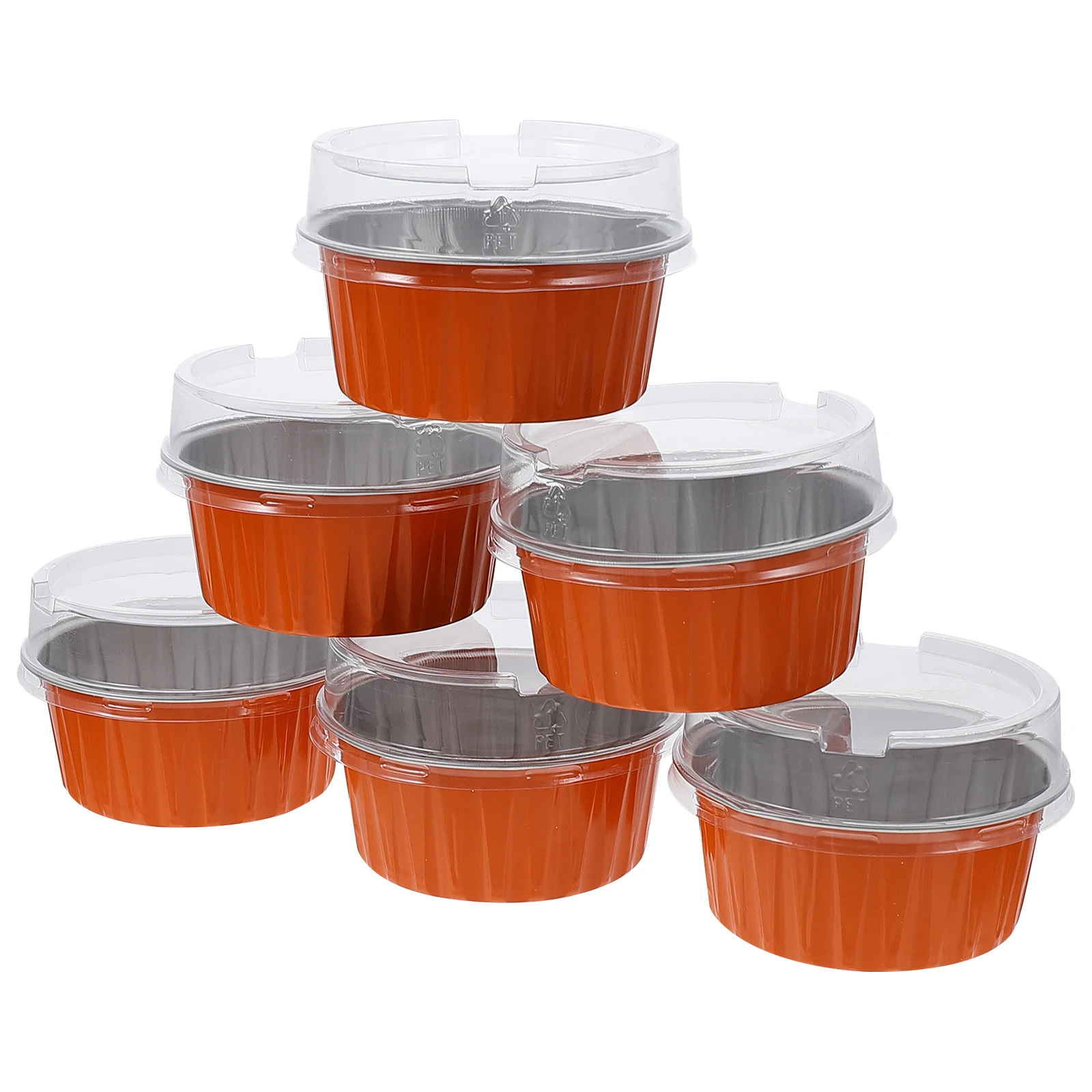 

50 Sets 125ml Round Aluminum Foil Pudding Cups Baking Cups High Temp Dessert Containers Safe Eco Friendly Thick Material Large