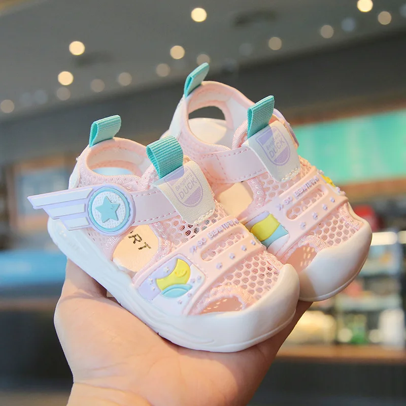 2024 Summer Boys\' Sport Walking Girls Sandals with Soft Sole Baby Toddler Casual Kids Sneakers Infant Little Children 0-2 Year