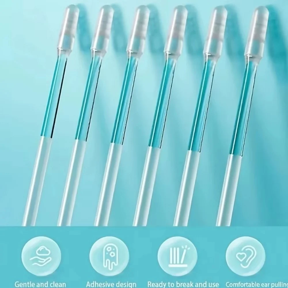 24Pcs S/L  Disposable Sticky Ear Swabs Pick Reusable Ear Cleaner Soft Silicone Ear Wax Removal Tool Earwax Remover For Adult Kid