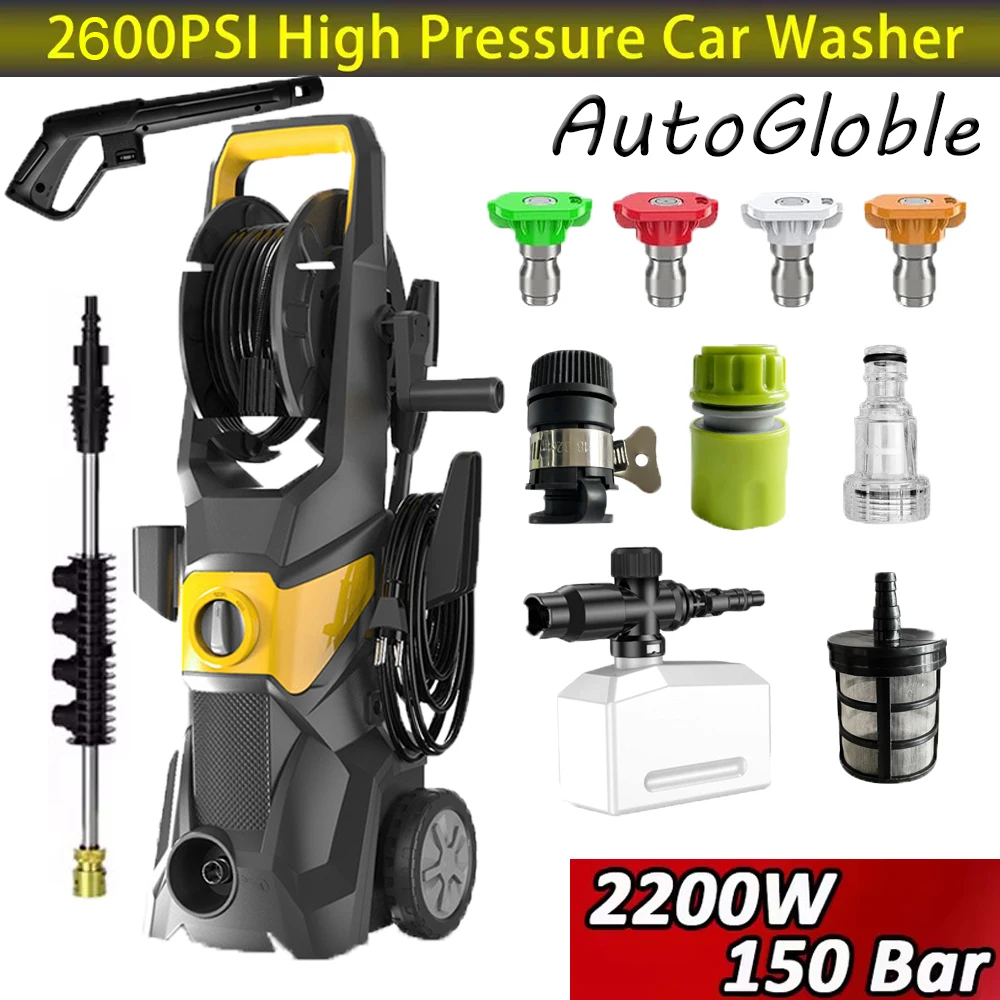 Nettoyeur haute pression électrique 2200W 2.4GPM, pour voiture, maison, jardins, outil de nettoyage, pulvérisateur de mousse, Machine de nettoyage de voiture haute puissance