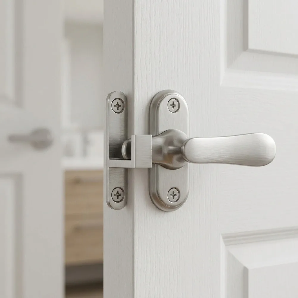 For Rotating Lever Latch Lock for Barn Doors Smooth Operation Double Mechanical Snap Flush Mount Stainless Steel
