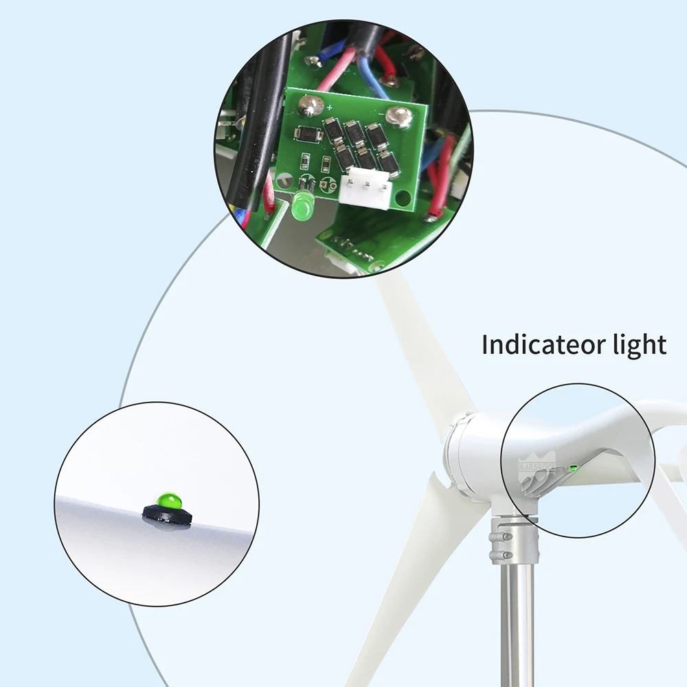 400W 12V 24V Horizontal Wind Turbine Generator Wind Turbine Generator With LED Indicator Controller Small Mini Windmill Turbine