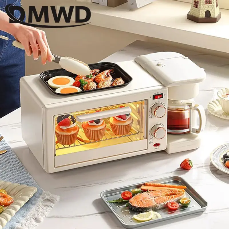 12L Multifunctional Bake oven Drip coffee maker 3 in 1 breakfast machine Tea boiler Sandwich Toast Roaster Non-stick Frying pan