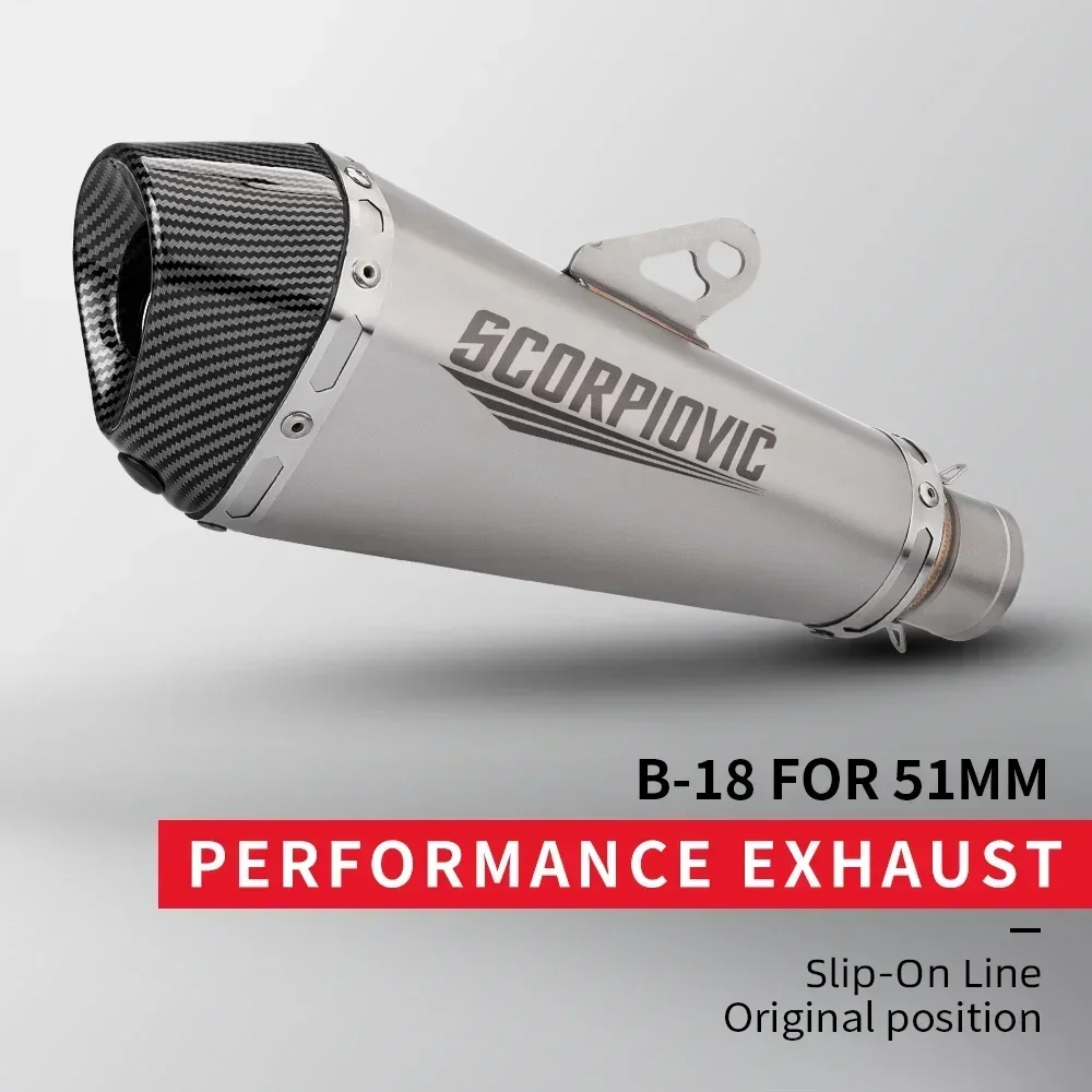 

Universal 36-51mm Motorcycle Exhaust With Db Killer Stickers Muffler For Z900 GSXR1000 SV650 R6 R3 ZX6R ZX10 K7 MT07 B10,