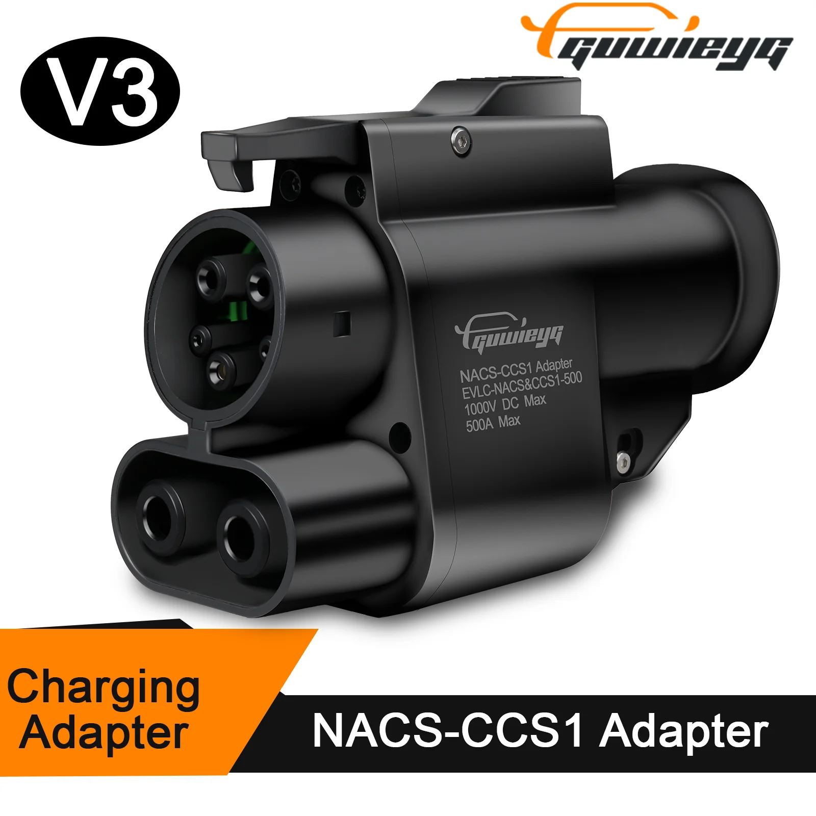 GUWIEYG Tesla to CCS1 Adapter Dual Lock Design 500A 1000V Support CCS1 Vehicles Authorized by Tesla Supercharger Acces