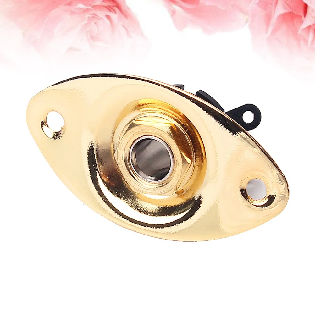 

Golden 6.35Mm 1/4 Inch Oval Guitar Input Output Jack Socket For Electric Guitar Bass Replacement Nickel Plated Connector