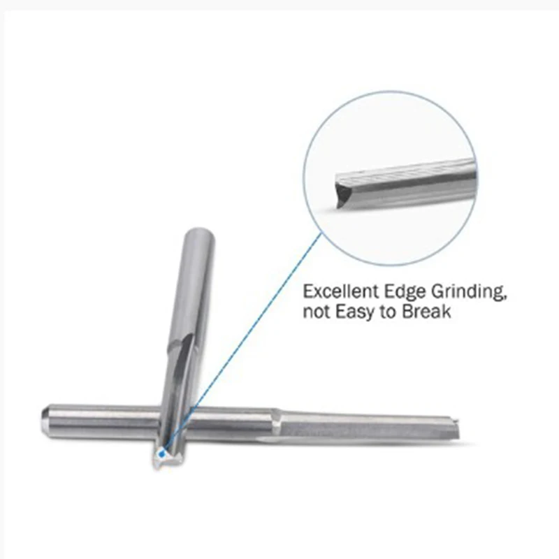 Espiral Carbide End Mill Cutter Bits, 2 Flautas, Cortadores de ferramentas para CNC Router, Compressão Madeira, 3.175x17mm, 5Pcs