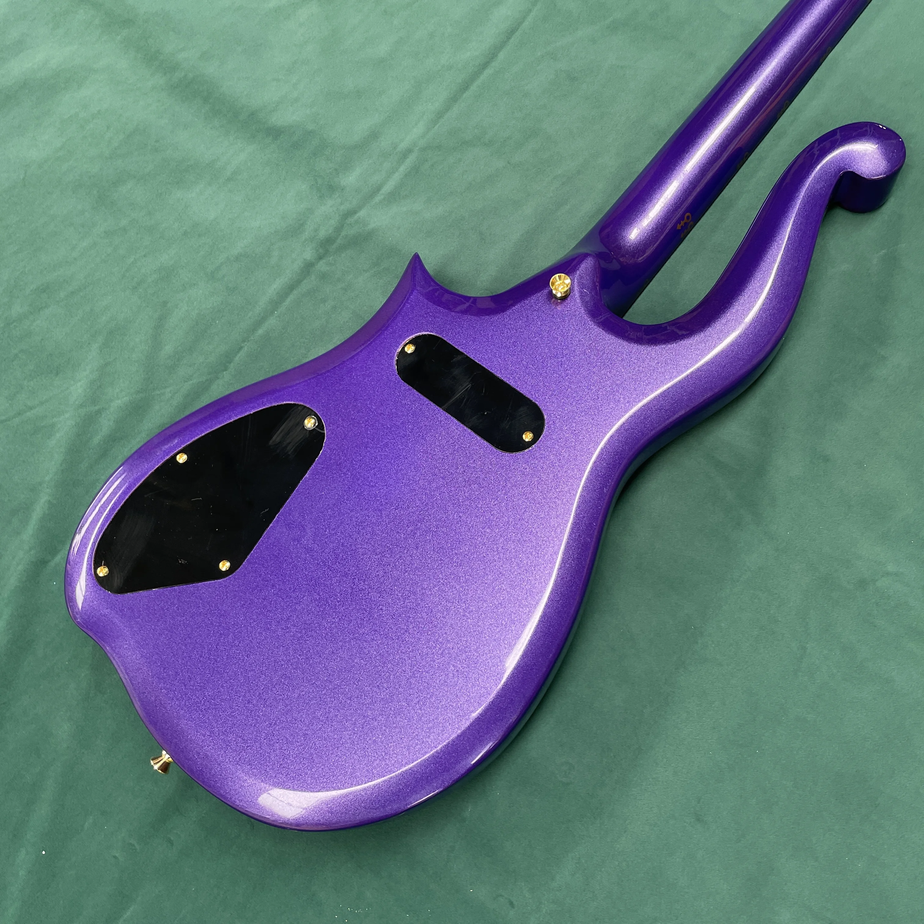 Purple 6-string electric guitar with a maple fingerboard and gold hardware guitars, a unique and trendy electric guitarra view 6