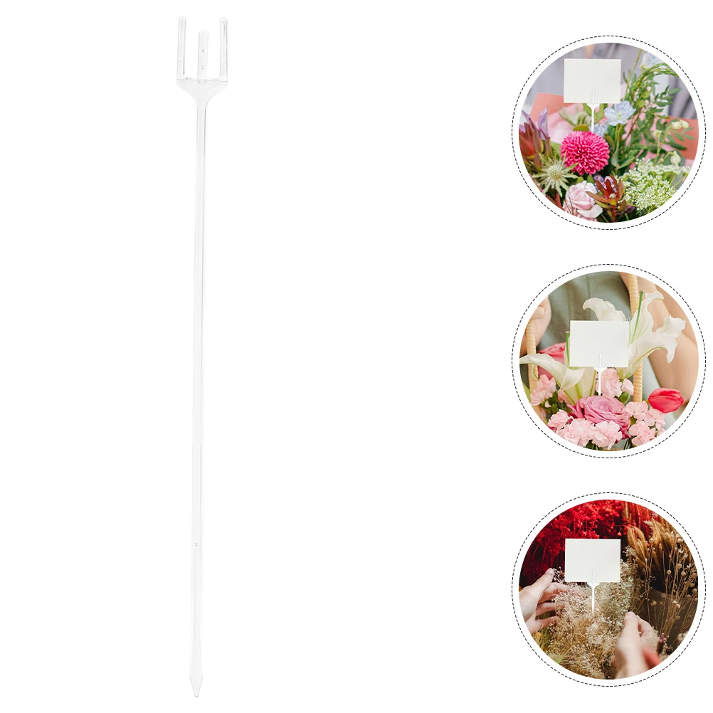 

50 Pcs Card Holder Bouquet Holders for Flower Arrangement Floral Bracket Pick Transparent Decoration Picks Bride