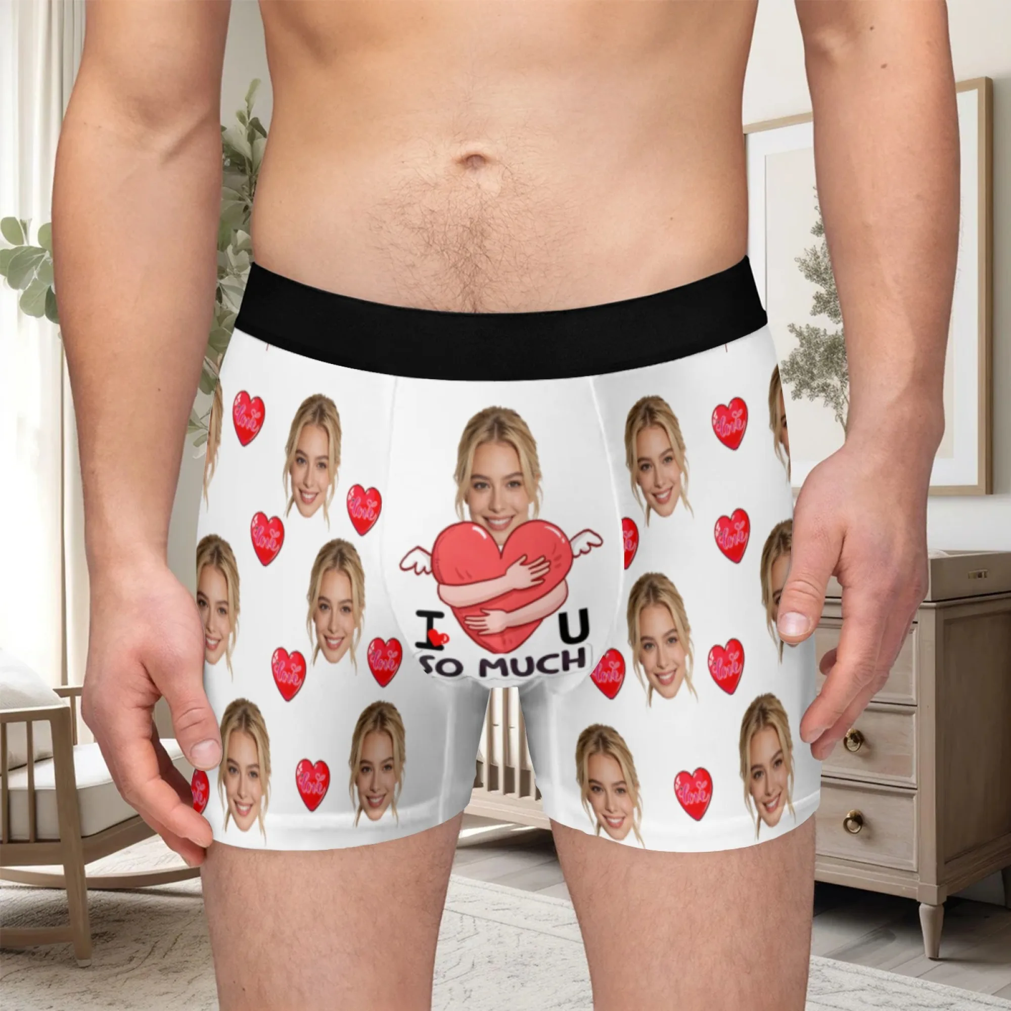 Personalized facial photo DIY customization flat underwear customization men's Valentine's Day gift for husband gift for father