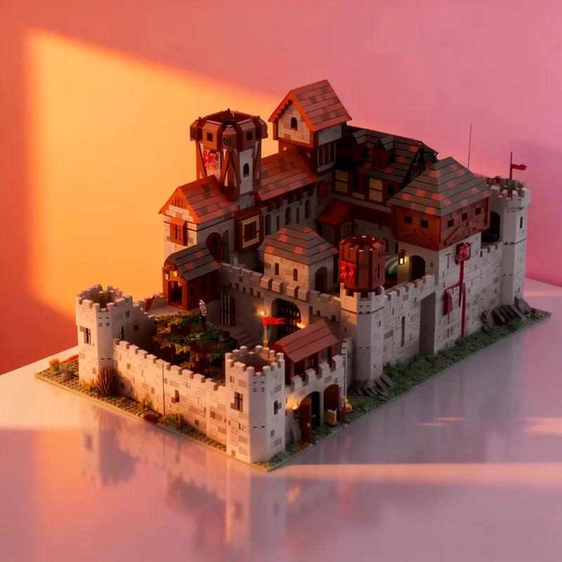 10546pcs MOC Medieval Royal Castle Fortress Model Building Blocks Hero SciFi Pirate Voyage Technical Engine Machine Set Toy Gift