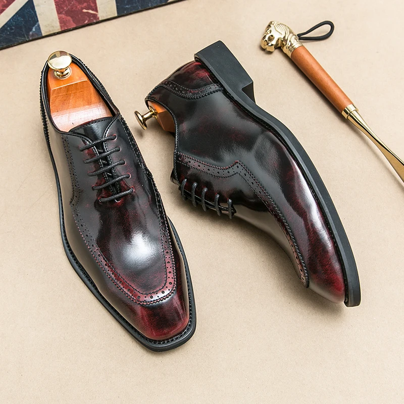 Luxury Brand Four Seasons Shoes British Microfiber Leather Shoes Men Business Dress Shoes Office Gentleman Formal Casual Oxfords