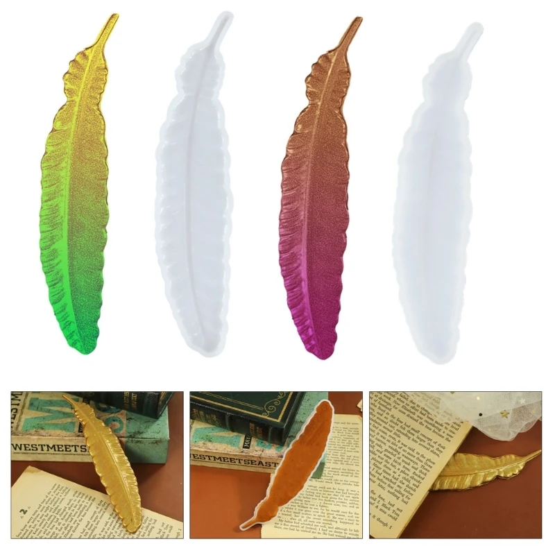 Bookmark Silicone Mold Feather Bookmark Casting Mould for DIY Epoxy Resin Craft Jewelry Making Supplies Book Decoration