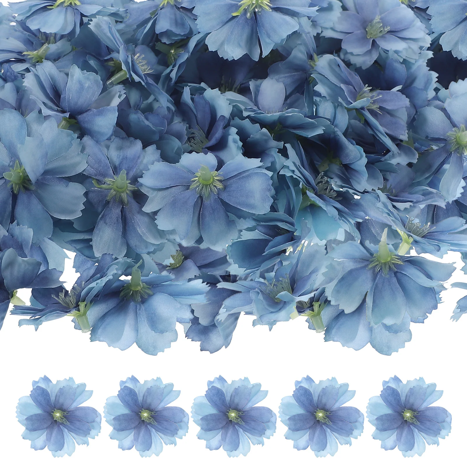 

100pcs Plum Blossom Heads Silk Flowers for Crafts Home Faux Flower Head Decor Faux Flower Bulk Wedding nament