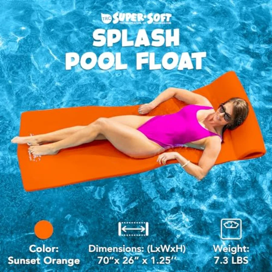 Foam Swimming Pool Float for Relaxation, High-Density Foam, Blue, Extra-Thick 1.25 Design for Superior Buoyancy and Comfort