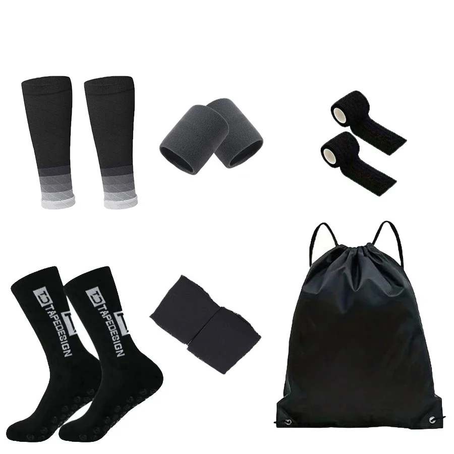 8-piece set of TC sports socks and protective accessories, suitable for sports such as football and daily wear