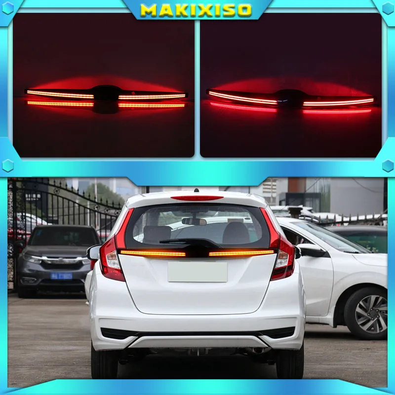 For honda fit GK5 14-20 throughout the taillight multi-function brake lights turning signal through optical article tail lights