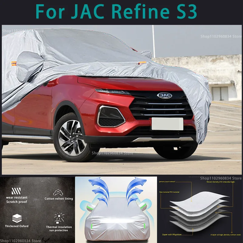 

For JAC Refine S3 210T Full Car Covers Outdoor Sun uv protection Dust Rain Snow Protective Auto Protective cover