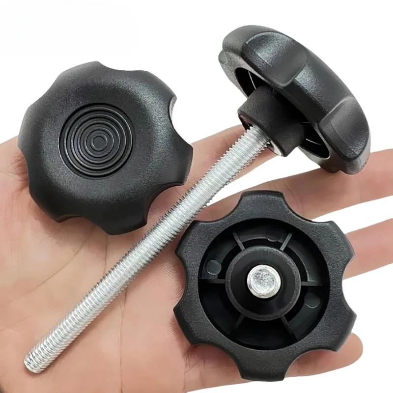 M6~M10 Plum Handle Screw Hand-tight Six-star Knob Plastic Belt Handle Rubber Head Mechanical Adjustment Bolt