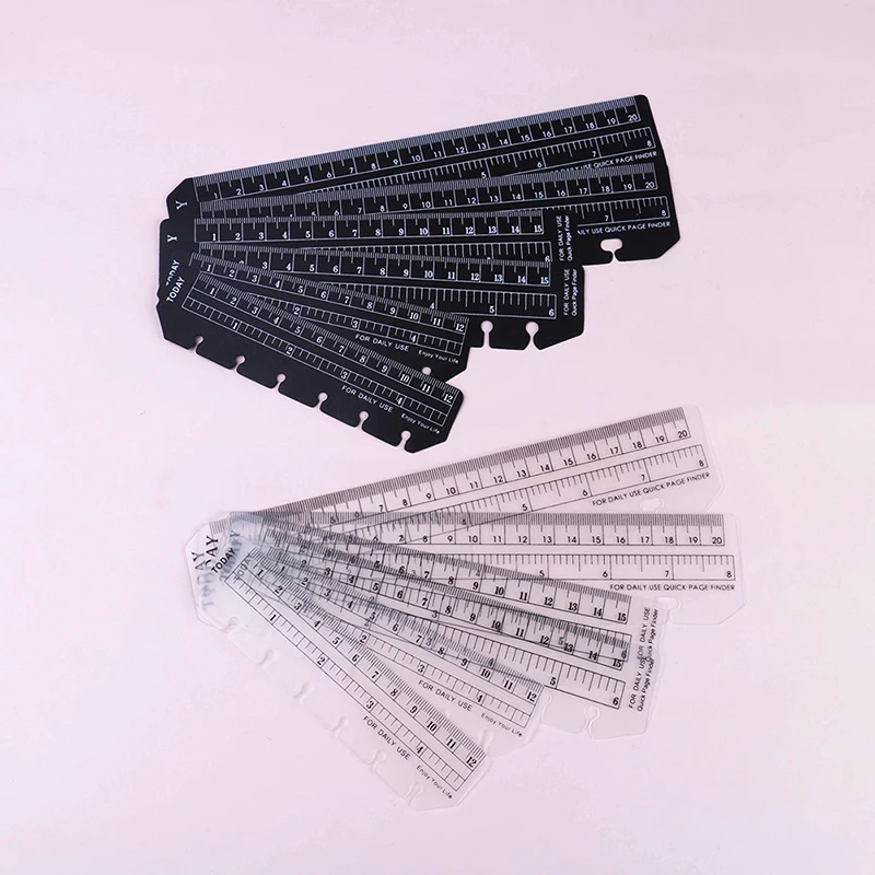 A5 A6 A7 2pcs Black White Bookmark Rulers Thickened 60 Silk DIY Loose-leaf Notebook Standard 6 Holes Quick Page Finder