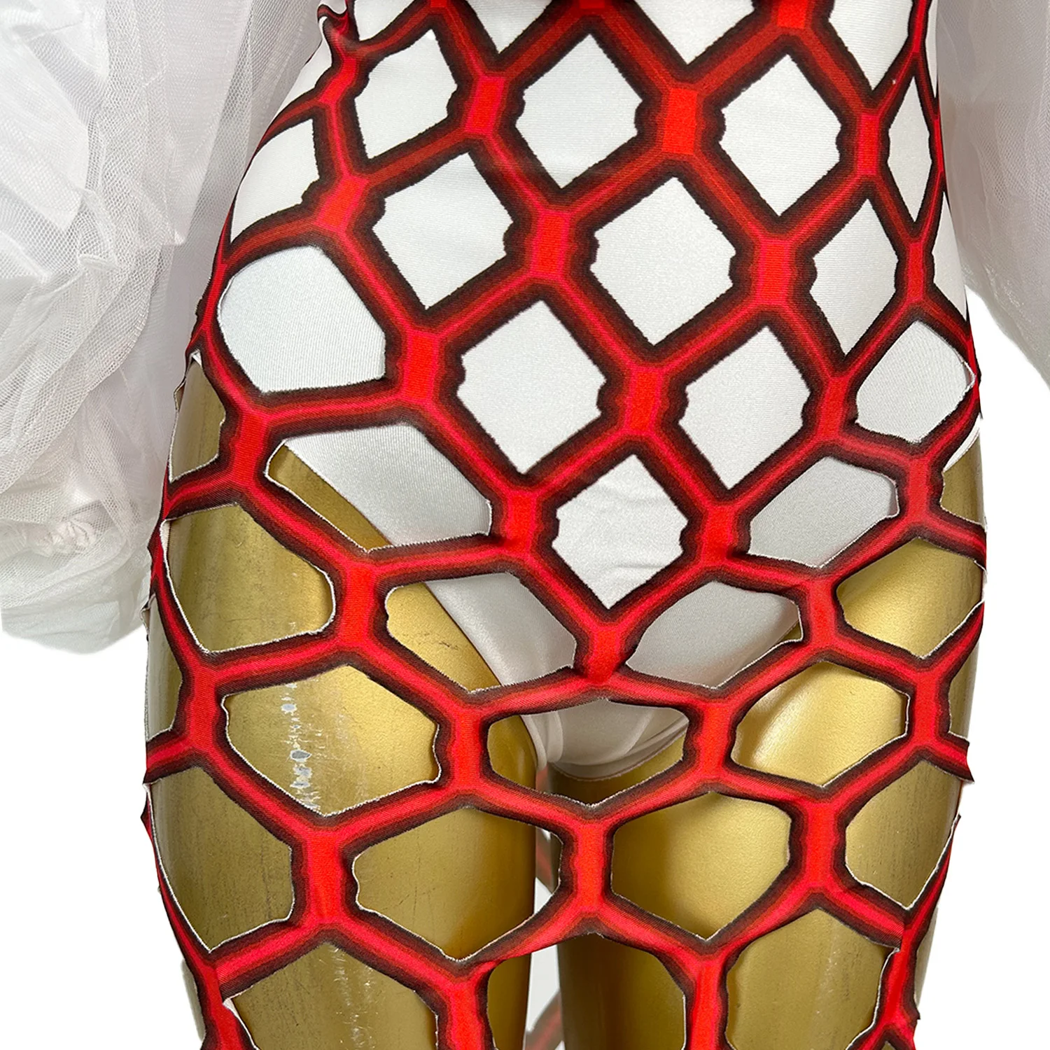 Hongfushi vestido feminino de malha vermelha com mangas bolha celebridade tapete vermelho pista moda saia apertada design de festa à noite