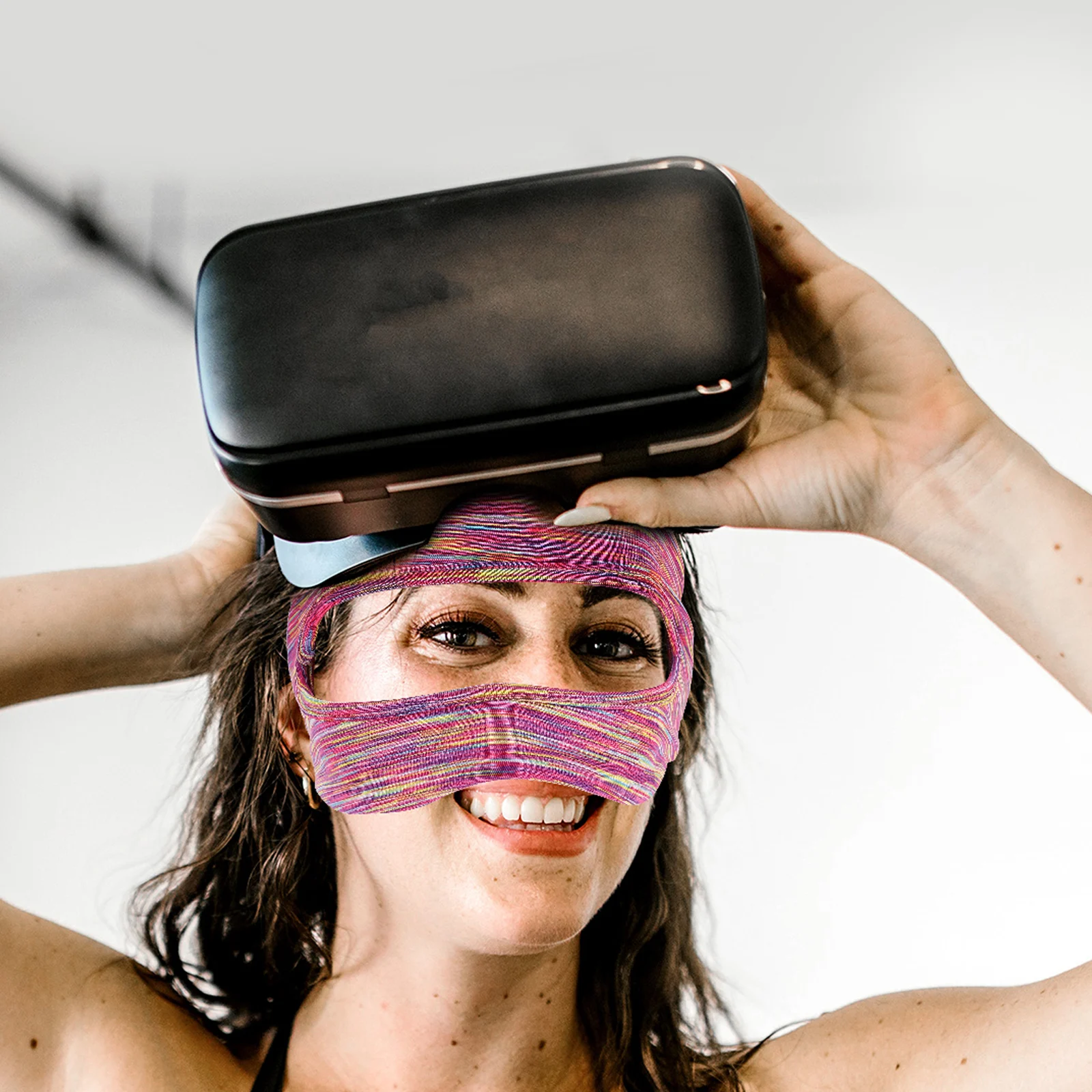 

Vr Eye Mask Cover Adjustable Non Slip Sweatband for Vr Glasses Shared Use Hygienic Comfortable Fit All Day Accessory