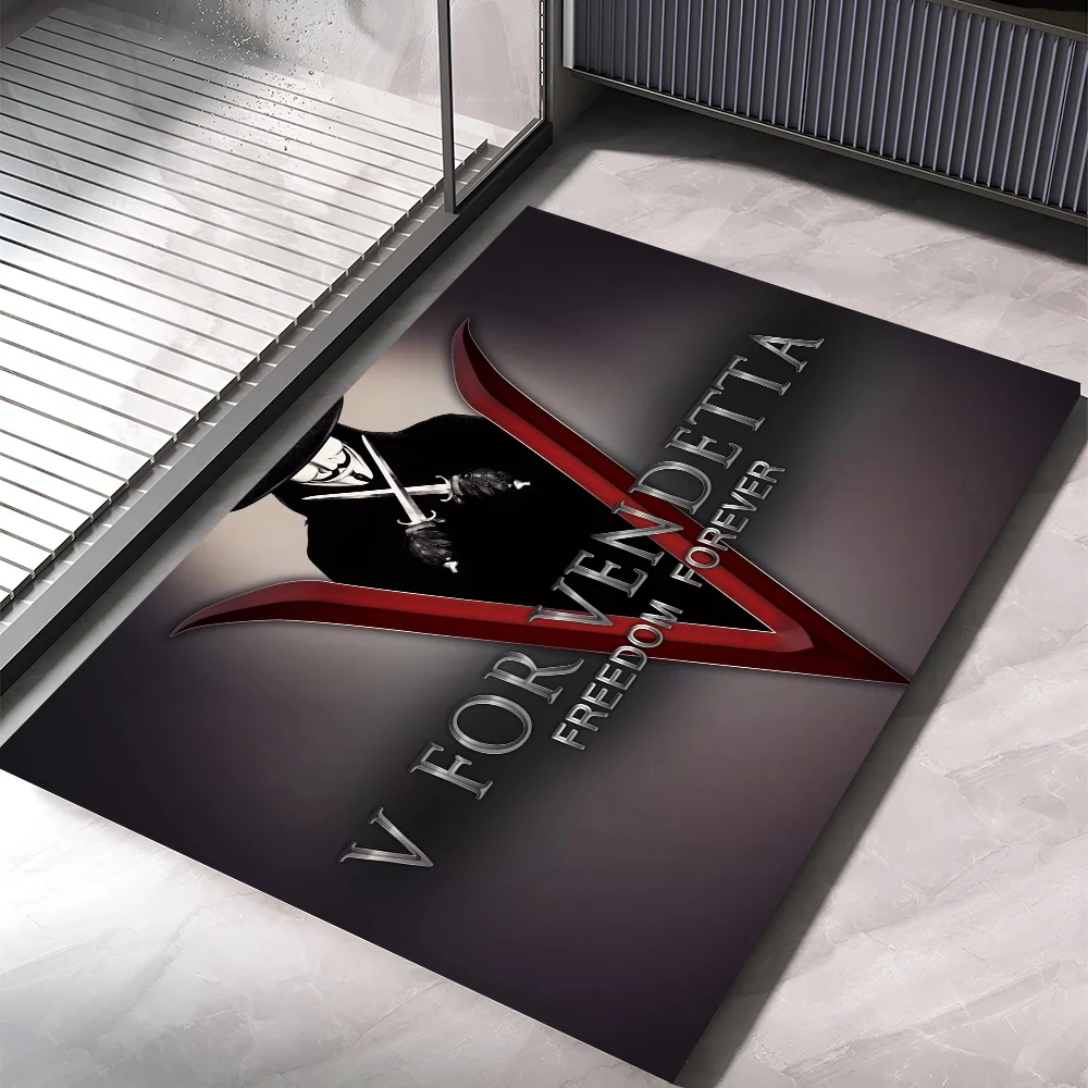 1PC 1PC D-disney V For Vendetta Floor Mat Home Bedroom Kitchen Non-slip Floor Rug, Absorbent Anti-fouling Door Mats