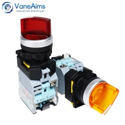 Rotary Switch 2 / 3 Position FXB38 Momentary Latching Selector Knob Switches with Fixation LED Light Switch Start Stop VaneAims
