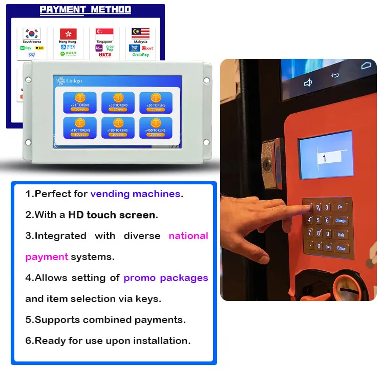 WiFi & 4G QR Code Payment System Touch Screen for Vending Machines Shared Washing Machines Water Dispensers Cashless Solution