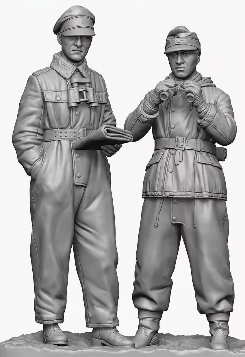 1/35 Scale Resin Figure Model Kits History Mini Scene Tank Soldier Set Winter Hobby Miniatures Garage Toys Unassembled Unpainted
