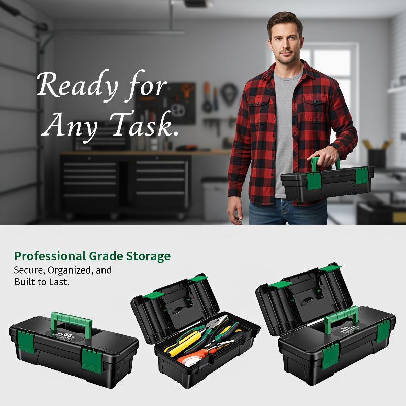  Durable Plastic Tool Box Large Capacity Storage Organizer for Carpentry Electrical Repairs Auto Repair DIY Tasks