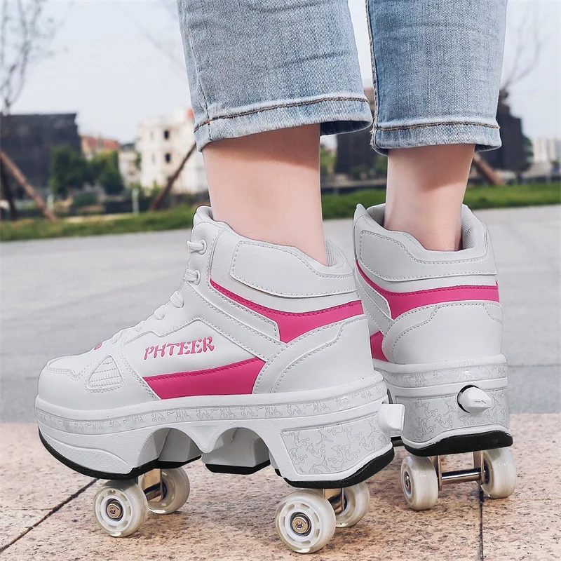 Classic Fashionable Simple Skating Shoes With Two Wheels Suitable For Students' Outdoor Sports And Leisure Activities Skate