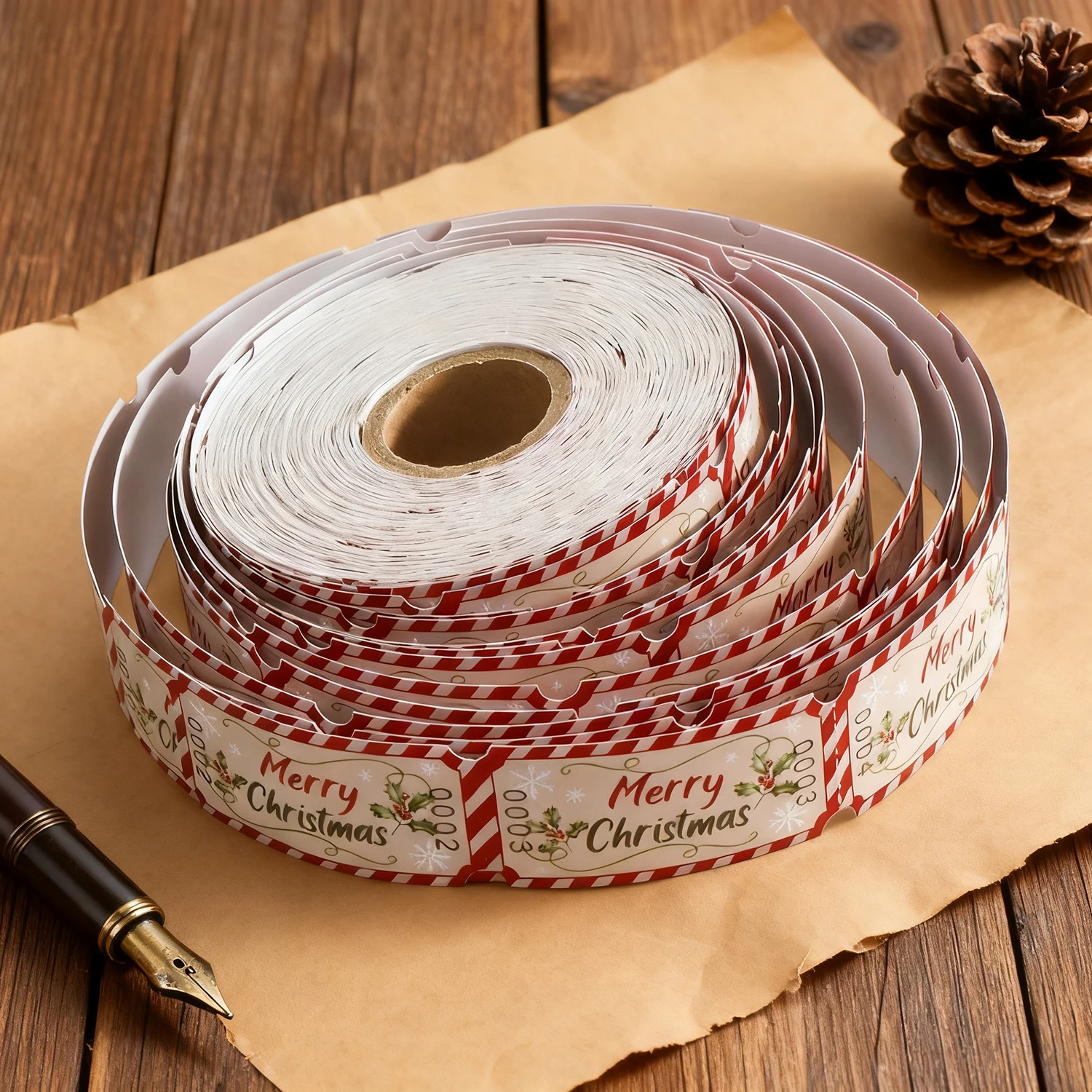 500 قطعة/لفة ملاهي عيد الميلاد كرنفال اليانصيب القبول تذكرة أرواق لعب متعة عيد الميلاد الديكور عطلة هدايا الحفلات #2