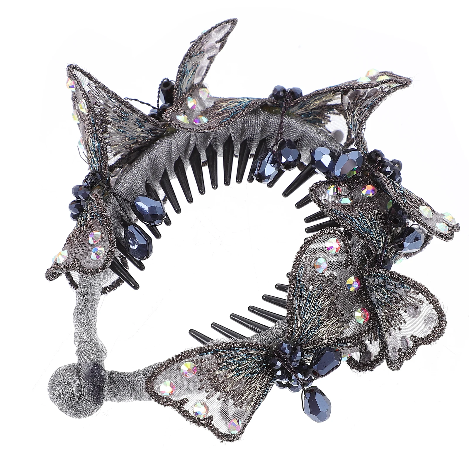 

Large Crystal Hairpin Handmade Woven Rhinestone Hair Slide Butterfly Shape For Wedding Party Prom Banquet Daily Wear Women Girls