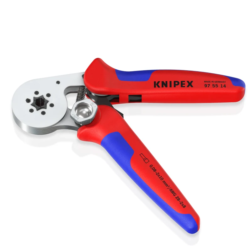 KNIPEX 97 55 14 Self Adjusting Crimping Pliers Wire Ferrules With Lateral Access Chrome-platedmulti-component Grips 180 MM