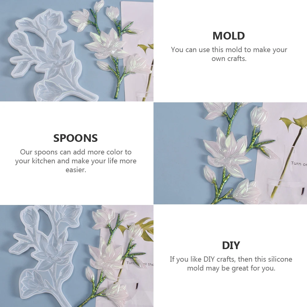 

1pc Crystal Epoxy Silicone Diy Mold For Crafts Flower Branch Shaped Molds Handcraft Making Mold Art Craft Ornament Desktop