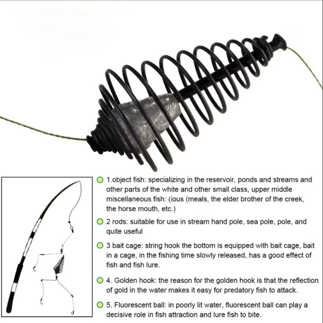 2-teiliges Karpfenangel-Set mit Feeder & Haken, Vorgefertigte Karpfenausrüstung für Grobfischangeln, 15g/20g/25g/30g/35g Optionen – Detail 2