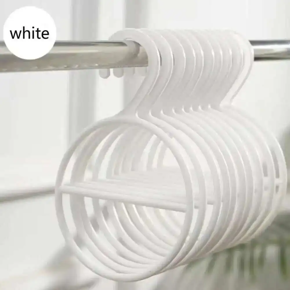 10PCS Multi Purpose Plastic Circle Scarf Hanger Tie Clothes Rack Storage Racks Closet Organizer Portable Space Saving Hangers