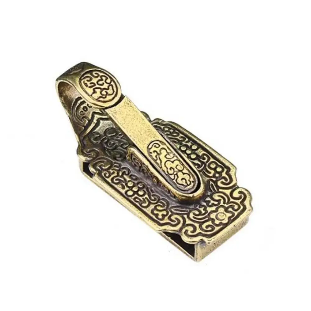 Durable Solid Brass Metal Belt Buckle Anti-Lost Vintage Waist Wallet Key Ring Retro Snap Clasp Car KeyChain Men Male