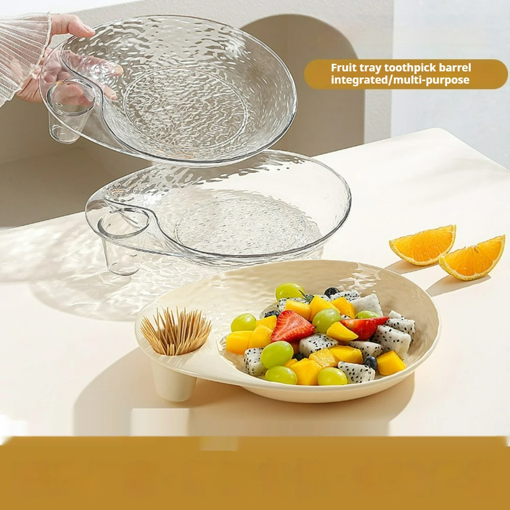 Multifunctional Fruit Plate, Transparent Plastic Fruit Bowl, Party Snacks Fruit Plate Kitchen Accessories Cake Dessert Plate