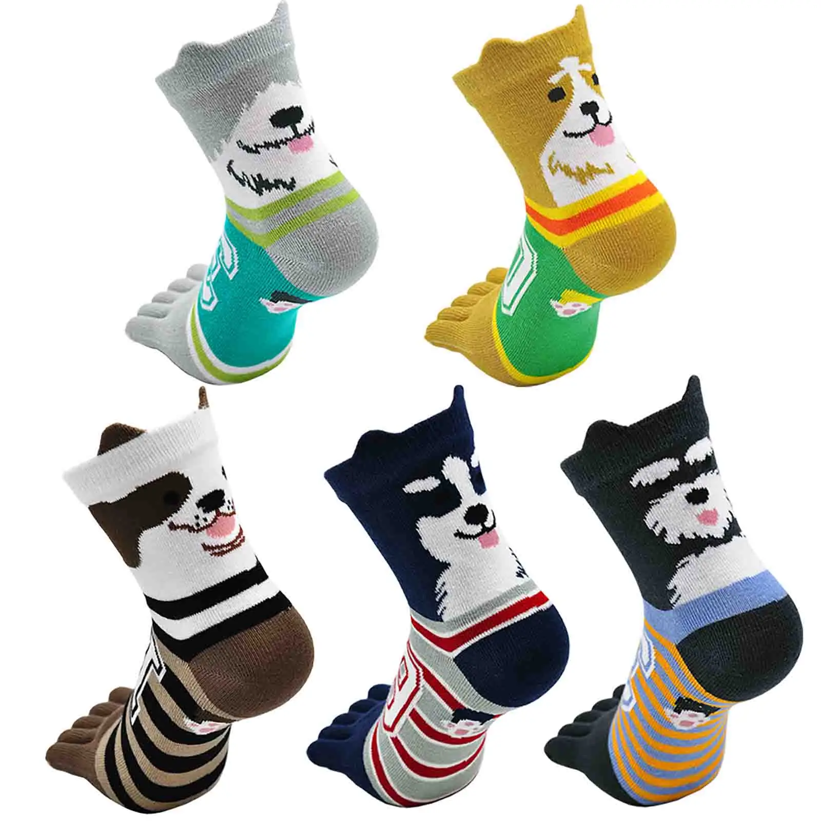 5 Pairs Women Five finger Socks Cotton Breathable Elastic Ankle Short Socks Casual High Quality Girls Soft Funny Toe Socks