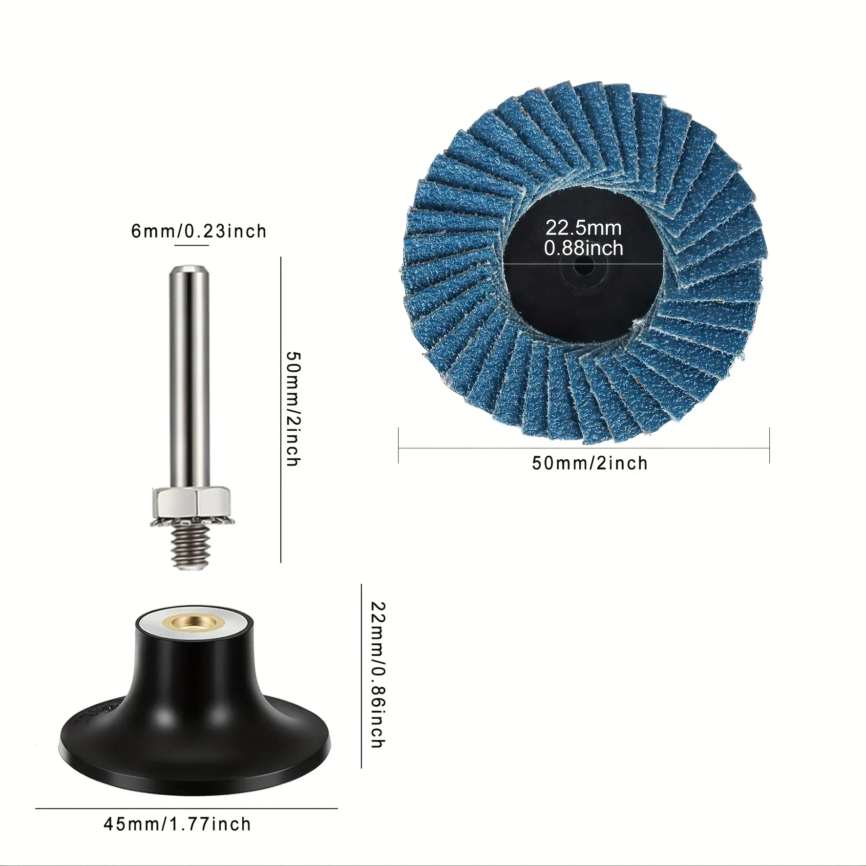 5/13/25Pcs 2-inch Roll Lock Zirconia Flap Disc Set 40/60/80/120Grit for Grinding Polishing with Burrs Rust Removal Paint Removal