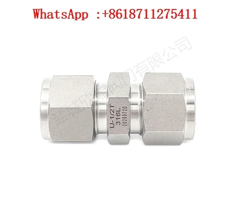 Straight through connector SS316L stainless steel high pressure straight through end point connector