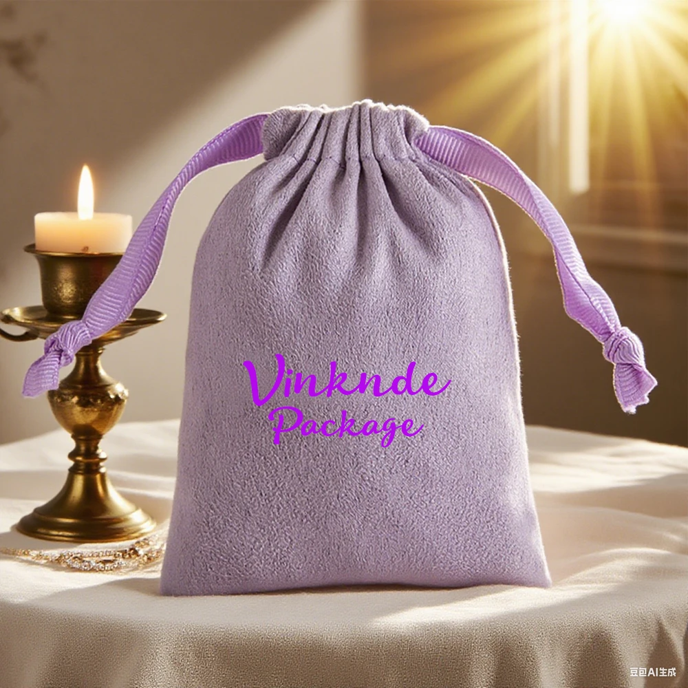 

100 шт., серьги с логотипом, кольца, сумка, бархатная фланелевая сумка для ювелирных изделий на шнурке, свадебные сувениры, подарочная упаковка, косметический мешок для ключей