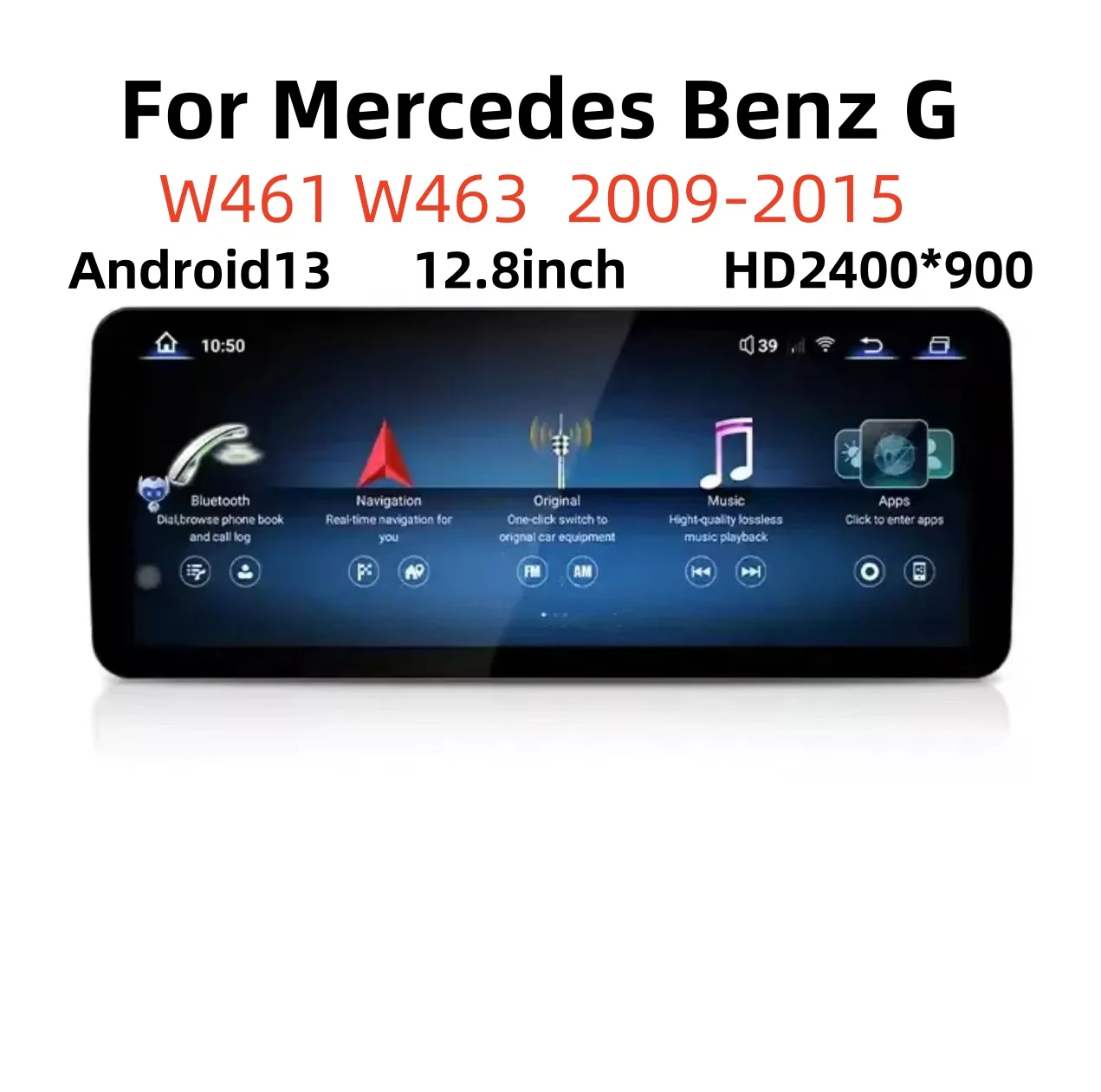 

12,8 ''2K Android автомобильный GPS стерео плеер сенсорный экран для Benz G W461 W463 2009-15